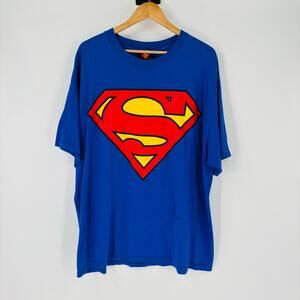 Vintage Superman T Shirt Size 2XL XXL Men’s Blue Red Warner Bros Y2K 90’s USA